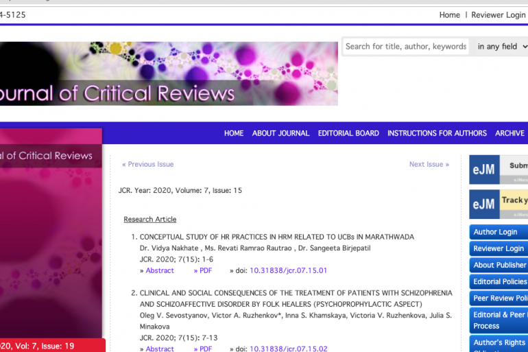 Article About Medicine Transmission at Scopus Journal- Journal of Critical Review (JCR)