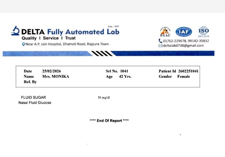 Quick recovery in 3 days- Case of CSF Rhinorrhea from Patiala