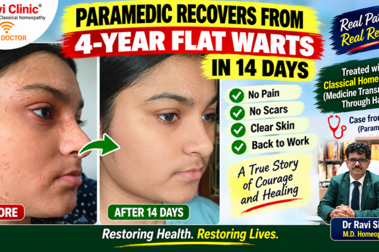 Paramedic Recovers from 4-Year Flat Warts in 14 Days via Medicinre transmission